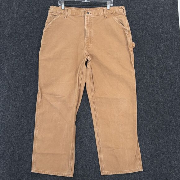 Carhartt Carpenter Pants Men's 40x30 Brown Original Dungarees Fit Duck Canvas - Picture 1 of 10